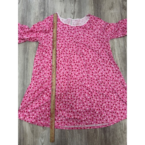 Kate Spade New York Pink Heart Print Flutter Sleeve Nightgown Women's Size XL - Picture 5 of 6